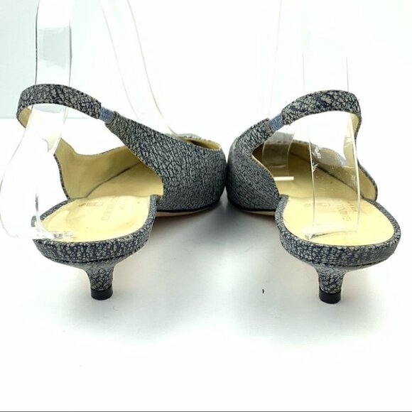 Clorinda Antinori the Rosie heels 39.5 9.5 blue cream crackle slingback kitten - Picture 4 of 14